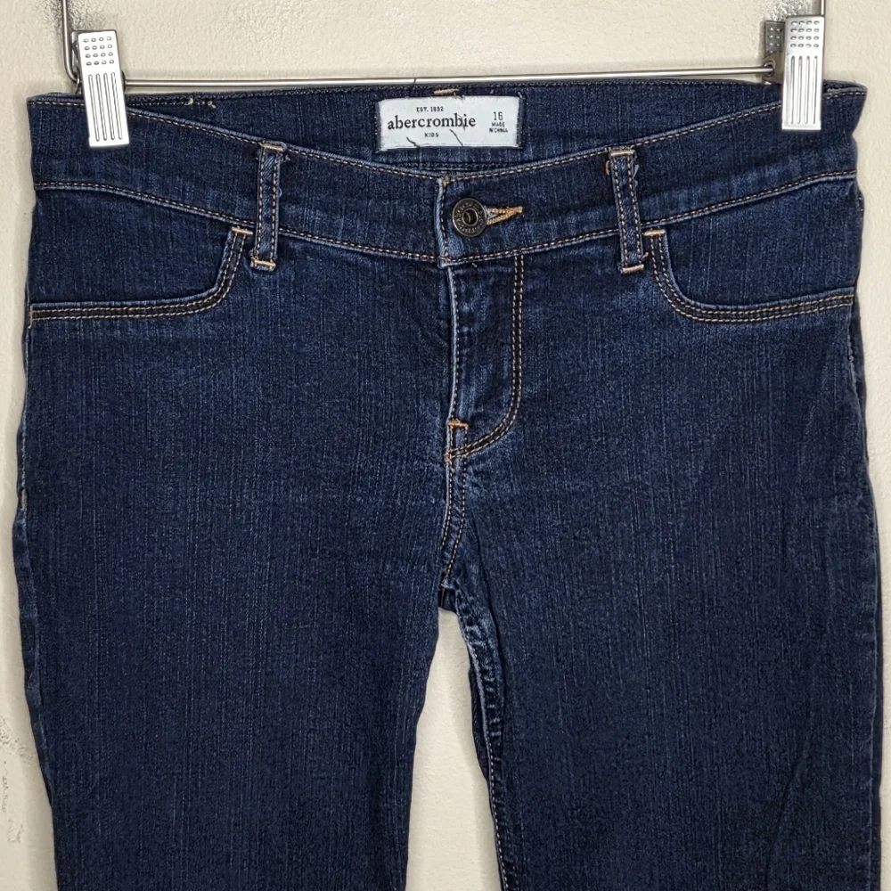 Abercrombie Kids Dark Wash Low Rise Skinny Jeans Girls Size 16 Casual Classic